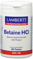 Lamberts Betaine HCI 324mg/Pepsin 5mg, 180tabs