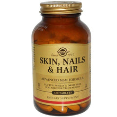 Solgar Skin Nails And Hair Formula Συμπλήρωμα διατροφής 120tabs. Σκεύασμα με όλα τα απαραίτητα διατροφικά στοιχεία για τη βιοσύνθεση του κολλαγόνου και της κερατίνης, χρήσιμο για να διατηρείται το δέρμα φωτεινό, τα μαλλιά λαμπερά και τα νύχια υγιή.