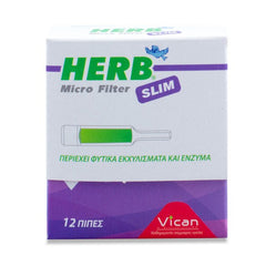 Vican Herb Micro Filter Slim Πίπες Με Φίλτρο 12τμχ.