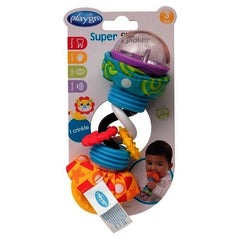 Playgro Super Shaker Κουδουνίστρα 1 τμχ. Παιχνίδι βρεφανάπτυξης κουδουνίστρα με κρίκους και καθρευτάκι κατάλληλη για βρέφη 3 μηνών και άνω.