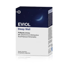 Eviol Sleep Well Συμπλήρωμα Διατροφής για τη Ρύθμιση του Ύπνου 60 Κάψουλες.