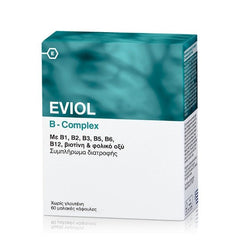 Eviol B-Complex Συμπλήρωμα Συμπλέγματος Βιταμίνης B για τη Φυσιολογική Λειτουργία του Νευρικού Συστήματος, 60 caps