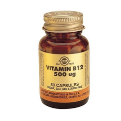 Solgar Vitamin B12 Συμπλήρωμα διατριφής 500 µg 50 Vegetable Capsules.