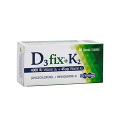 Uni-Pharma 4000 IU Vitamin D3 Fix + 45μg Vitamin K2 Συμπλήρωμα Διατροφής 60 Δισκία.