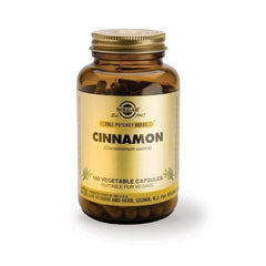 Solgar Cinnamon 100 Vegetable Capsules συμπλήρωμα διατροφής.