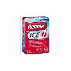 Rennie® Ice Αντιμετώπιση Συμπτωμάτων Καύσους Στομάχου/Γαστρικών Ενοχλήσεων - 24 Μασώμενα Δισκία Χωρίς Ζάχαρη