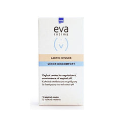 Intermed Eva Intima Lactic Ovules Minor Discomfort Κολπικά Υπόθετα 10Τμχ