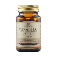Solgar Vitamin D3 2200 IU Συμπλήρωμα Διατροφής με Βιταμίνη D3, 50 Vegeterian Caps.