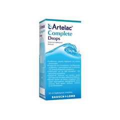 Bausch + Lomb Artelac Complete Λιπαντικό Οφθαλμικό Διάλυμα σε Σταγόνες 10ml. Ιδανικό προϊόν για όσους υποφέρουν από σειρά συμπτωμάτων ξηροφθαλμίας όπως κόπωση, θολή όραση, αίσθημα καύσου ή και δακρύρροια.