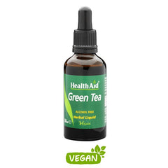 Health Aid Green Tea Liquid Συμπλήρωμα Διατροφής 50ml. Συμπυκνωμένο υγρό Πράσινο Τσάι που αποτελεί φυσικό αντιοξειδωτικό και είναι ιδανικό για δίαιτα και αδυνάτισμα.