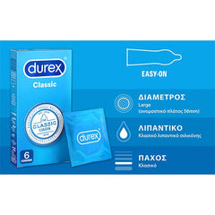 Durex Classic Προφυλακτικά Ευκολοφόρετα 6Τμχ.