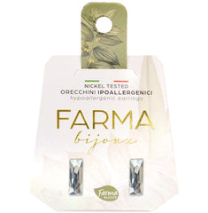 FARMA BIJOUX - Υποαλλεργικά Σκουλαρίκια Κρύσταλλα Baguette12x4mm (16C01) 1 Ζευγάρι