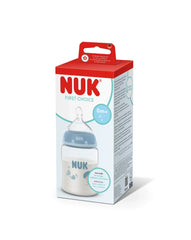 Nuk πλαστικό μπιμπερό με θηλή σιλικόνης first choice temperature control 0m+ 150ml whale