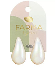 Farma Bijoux Υποαλλεργικά Σκουλαρίκια Σταγόνες Λευκό Περλέ PEARL DROP 30mm BIANCO PEARL