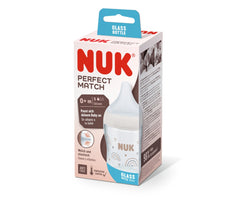 Nuk Perfect Match Γυάλινο Μπιμπερό PP Medium 0m +, 120ml