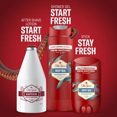Old Spice Σεντούκι Θησαυρού Σετ Δώρου για Άνδρες με Deep Sea Αποσμητικό Στικ, 50ml, Αφρόλουτρο & Σαμπουάν, 250ml & Captain After Shave, 100ml, 1σετ
