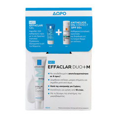 La Roche-Posay Effaclar DUO+M Τριπλή διορθωτική φροντίδα κατά των ατελειών για το λιπαρό δέρμα με τάση ακμής με ΔΩΡΟ Effaclar Gel 50ml & Anthelios Oil Correct SPF50+ 3ml