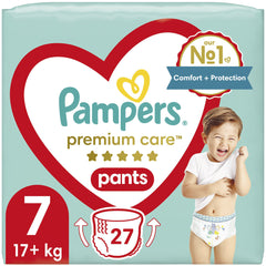 Pampers Πάνες Βρακάκι Premium Care No. 7 για 17+kg 27τμχ
