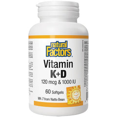 Natural Factors Vitamin K+D, 60softgels