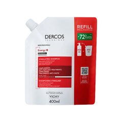 Vichy Dercos Energy+ Refill Δυναμωτικό Σαμπουάν κατά της Τριχόπτωσης με Aminexil και Νιασιναμίδη Ανταλλακτικό, 400ml