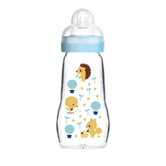 Mam Feel Good Γυάλινο Μπιμπερό με Θηλή Σιλικόνης 2m+, 260ml