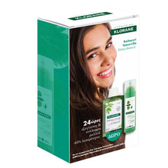 Klorane Promo Dry Shampoo με Τσουκνίδα για Λιπαρά Μαλλιά, 150ml & Δώρο Σαμπουάν με Τσουκνίδα, 200ml, 1σετKlorane