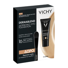 Vichy Set Dermablend Fluid Corrective Foundation 16HR 15 Opal 30ml + Δώρο Πρακτικό Πινέλο 1τμχ