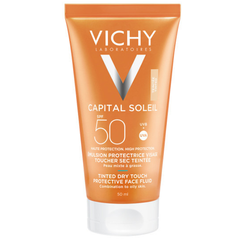 Vichy Capital Soleil SPF50 Tinted Dry Touch Protective Face Fluid Αντηλιακή Κρέμα Προσώπου με Χρώμα για Ματ Αποτέλεσμα, 50ml