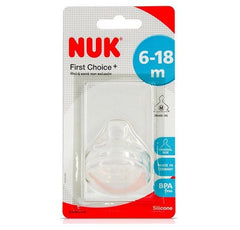 Nuk First Choice+ Θηλή Σιλικόνης 6m+ Μέγεθος 2, με Βαλβίδα για Γάλα (Medium), 1 τεμάχιο
