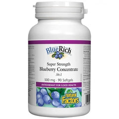 Natural Factors BlueRich Plus Super Strength Blueberry Concentrate, 90caps