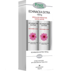 Power of Nature Promo Echinacea Extra 100mg with Vitamic C & Zinc, 2x20eff.tabs, 1σετ