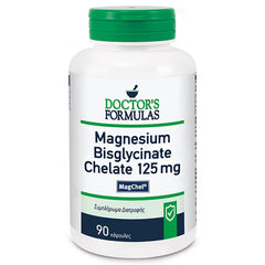 Doctors Formulas Συμπλήρωμα Διγλυκινικού Μαγνησίου Magnesium Bisglycinate Chelate 125mg 90caps