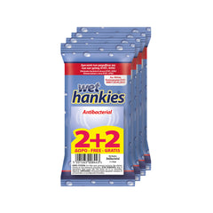 Wet Hankies Clean & Protect Antibacterial Wipes (2+2 ΔΩΡΟ) Αντιβακτηριδιακά Μαντηλάκια με Αιθυλική Αλκοόλη, 60 τεμάχια (4 x 15)