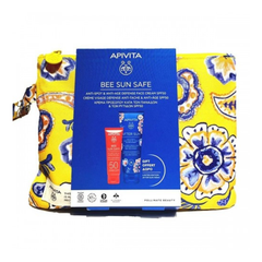 Apivita Set Bee Sun Safe Spf50 Anti-Spot & Anti-Age Defence Face Cream 50ml + Δώρο After Sun Cool & Sooth Gel Cream Travel Size 100ml + Νεσεσέρ 1τμχ