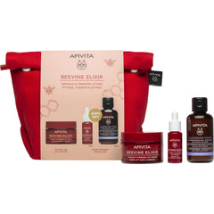 Apivita Promo Beevine Elixir με Beevine Elixir Κρέμα Προσώπου Πλούσιας Υφής για Σύσφιξη & κατά των Ρυτίδων, 50ml & Δώρο Beevine Elixir Serum Ορός Προσώπου για Σύσφιξη & κατά των Ρυτίδων, 10ml, Αφρό Καθαρισμού, 75ml & Nεσεσέρ, 1τεμ, 1σετ