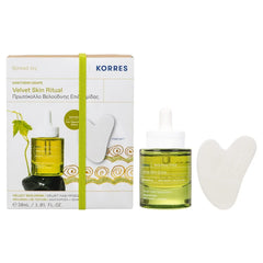 Korres Promo Santorini Grape Velvet Ξηρό Λάδι Προσώπου, 30ml & Δώρο Πέτρα Νεφρίτι Gua Sha για Μασάζ Προσώπου, 1τεμ, 1σετ