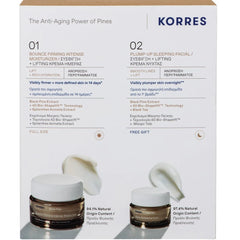 Korres Promo Black Pine Bounce Firming Intense Moisturizer Κρέμα Σύσφιξης Ημέρας, 40ml & Δώρο Pump-Up Sleeping Facial Κρέμα Σύσφιξης Νύχτας, 15ml, 1σετ