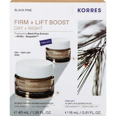 Korres Promo Black Pine Bounce Firming Intense Moisturizer Κρέμα Σύσφιξης Ημέρας, 40ml & Δώρο Pump-Up Sleeping Facial Κρέμα Σύσφιξης Νύχτας, 15ml, 1σετ