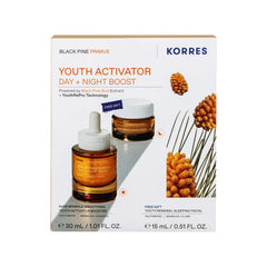 Korres Promo Black Pine Primus 6xHA Wrinkle Smoothing Youth Activator Booster Ορός Ενεργοποίησης Νεότητας, 30ml & Δώρο Youth Renewal Sleeping Κρέμα Νεότητας Νύχτας, 15ml, 1σετ