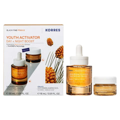 Korres Promo Black Pine Primus 6xHA Wrinkle Smoothing Youth Activator Booster Ορός Ενεργοποίησης Νεότητας, 30ml & Δώρο Youth Renewal Sleeping Κρέμα Νεότητας Νύχτας, 15ml, 1σετ