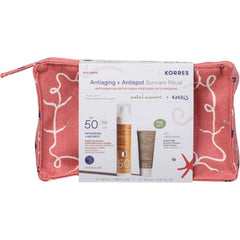 Korres Promo Antiaging & Antispot Suncare Ritual Αντηλιακή & Αντιρυτιδική Προστασία με Red Grape Sheer Glow Αντηλιακή Κρέμα Προσώπου SPF50, 50ml, Black Pine Κρέμα Ημέρας για Σύσφιξη & Lifting, 20ml & Δώρο Naked Summers x Korres Νεσεσέρ, 1τεμ, 1σετ
