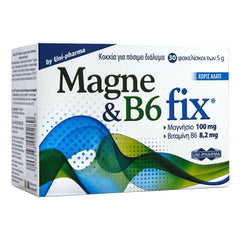 Uni-Pharma Magne & B6 Fix Συμπλήρωμα Διατροφής με Μαγνήσιο & Βιταμίνη B6, 30 φακελίσκοι