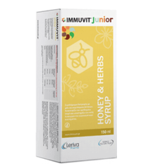 Leriva Pharma Immuvit Junior Honey & Herbs Syrup Σιρόπι για τον Ερεθισμένο Λαιμό, 150ml