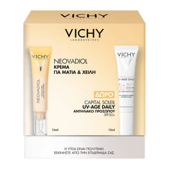 Vichy Promo Neovadiol Κρέμα για Μάτια & Χείλη, 15ml & Δώρο Capital Soleil UV-AGE Αντηλιακό Προσώπου Κατά της Φωτογήρανσης SPF50+, 15ml, 1σετ
