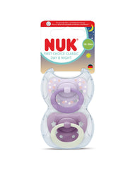 Nuk πιπίλες σιλικόνης 2τμχ first choice day & night 18-36m girl