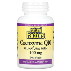 Natural Factors Coenzyme Q10 100mg 100% Natural, 30softgels