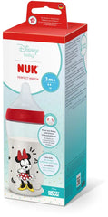 Nuk πλαστικό μπιμπερό με θηλή σιλικόνης perfect match temperature control 3m+ 260ml minnie