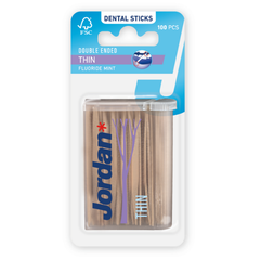 Jordan Dental Sticks Double Ended Thin Οδοντογλυφίδες, 100τεμ