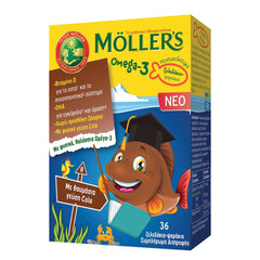 Mollers Omega-3 Ζελεδάκια Ψαράκια με Γεύση Cola 36 Ζελεδάκια