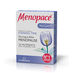 Vitabiotics Menopace Night Συμπλήρωμα Διατροφής για την Εξάλειψη των Νυχτερινών Συμπτωμάτων της Εμμηνόπαυσης, 30 tabs